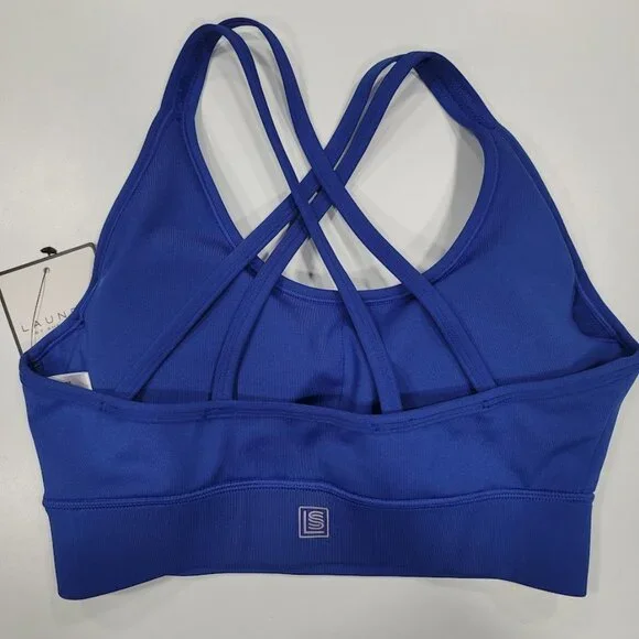 Laundry by Shelli Segal Blue Cross-Back Sports Bra Sz SM - Picture 4 of 6